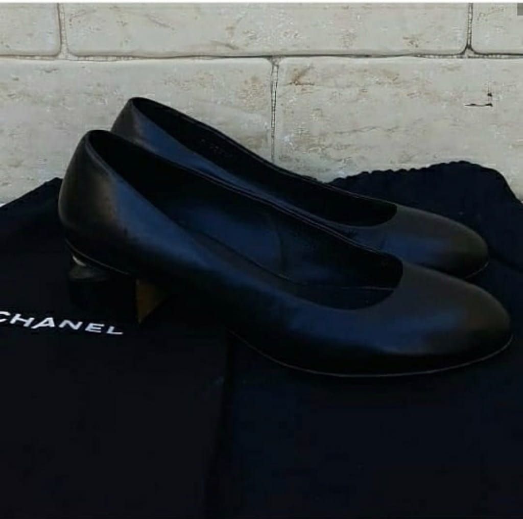 Chanel black with pearl shoes