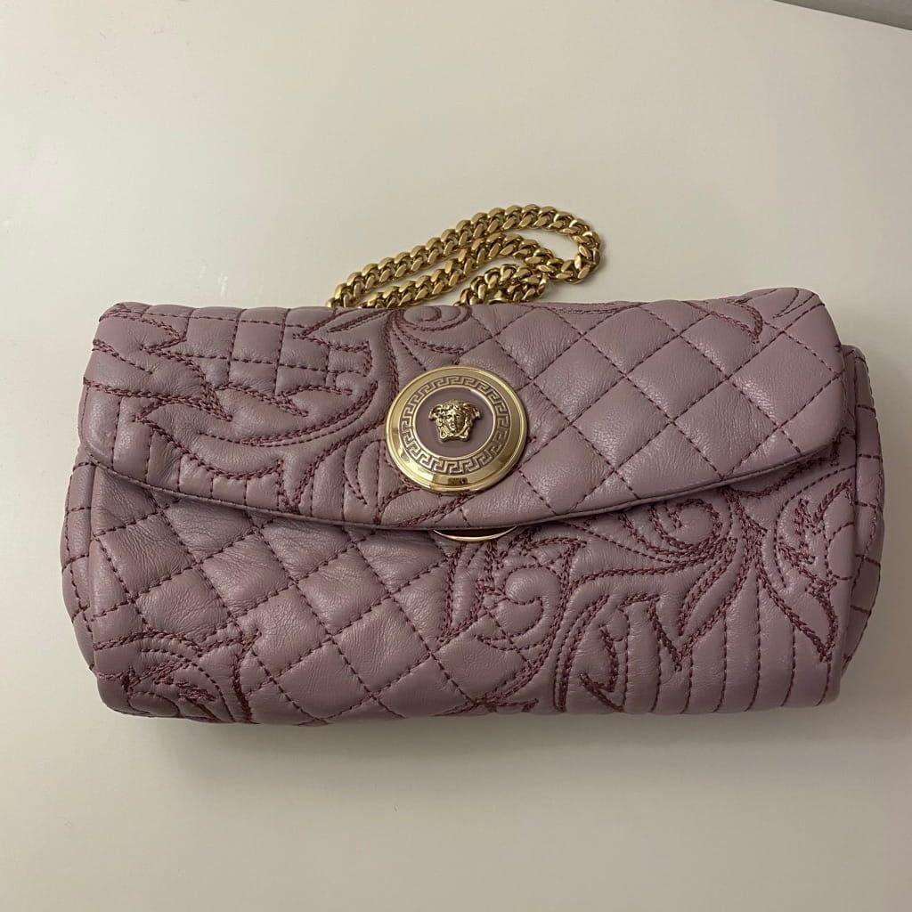 Versace Embroidered Lilac bag