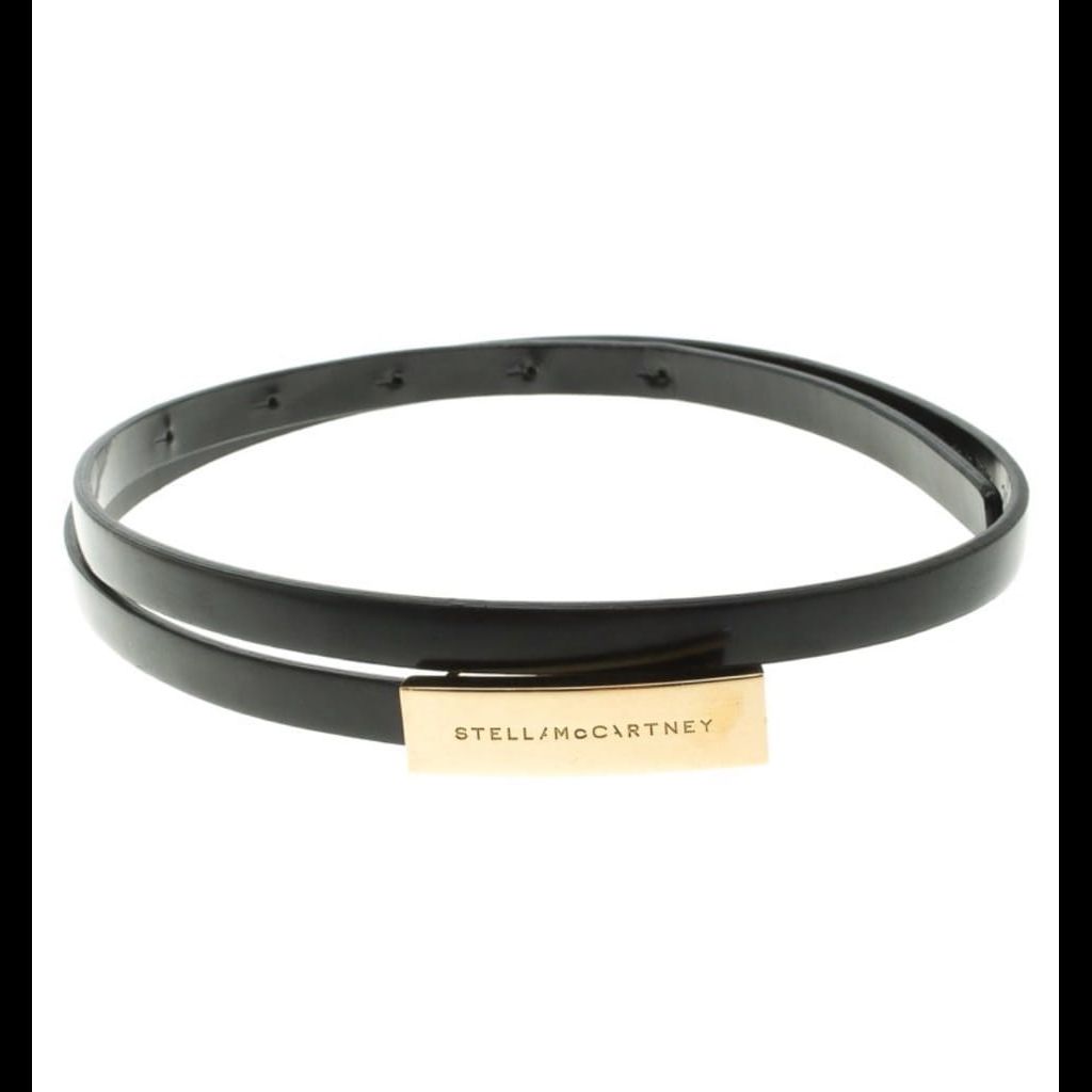Stella mccartney black faux leather belt