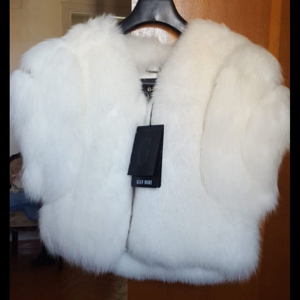 A white fur jacket