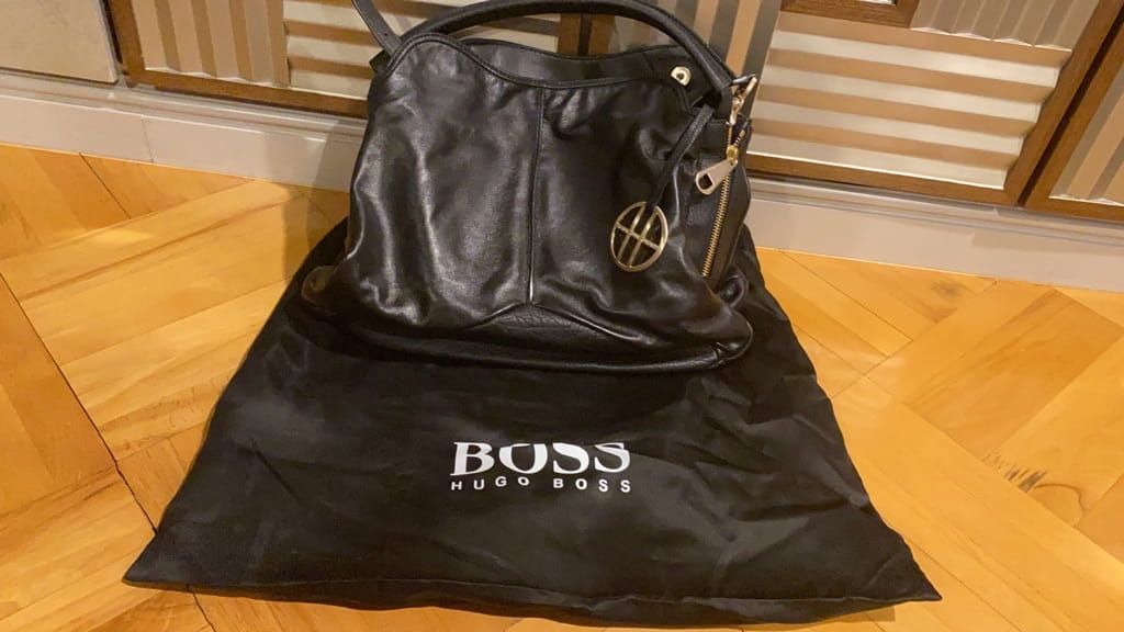 Hugo boss black leather bag