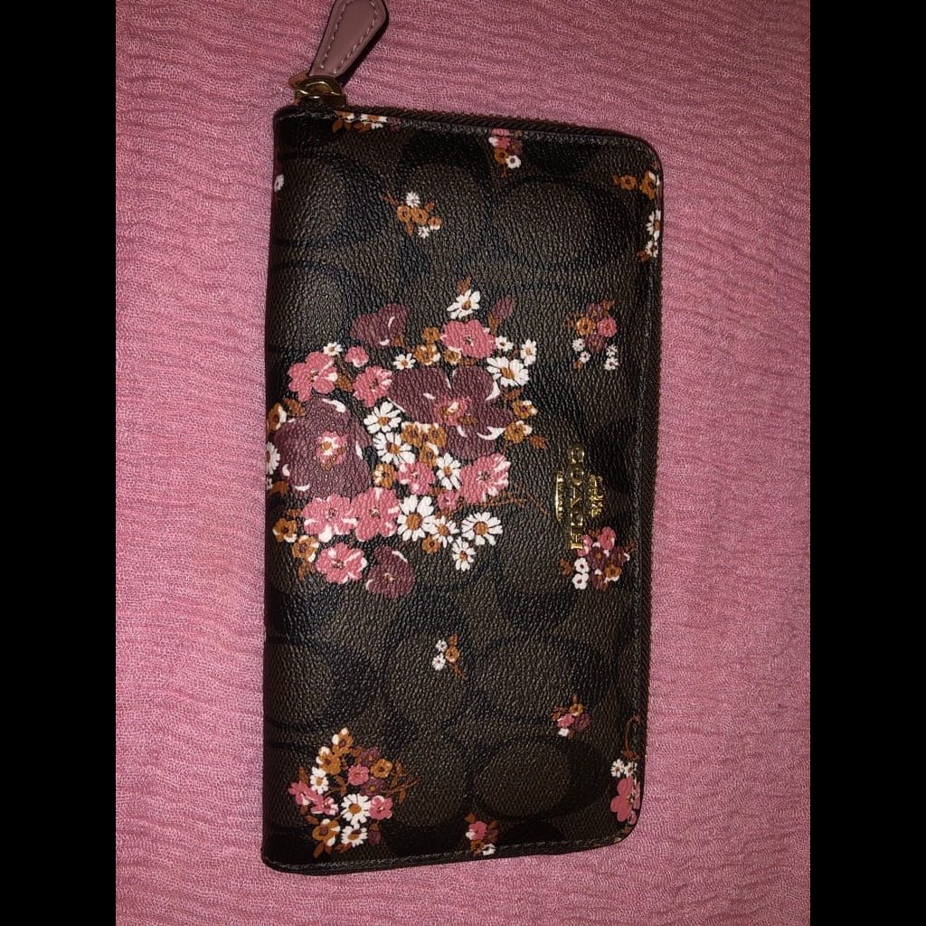 Brand new large floral coach signature wallet