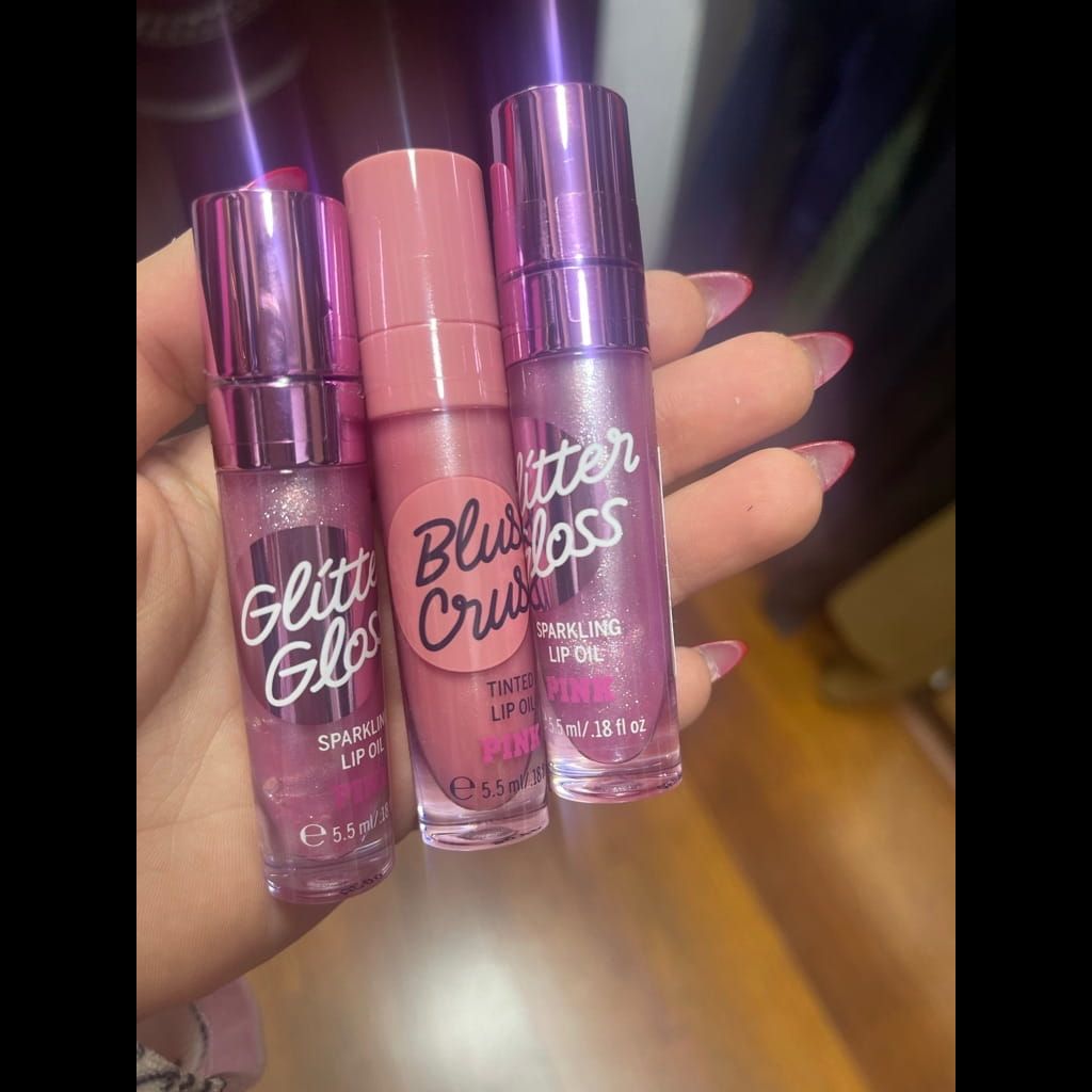 Pink lip oil