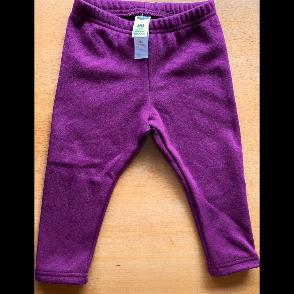 Oshkosh Fleece Lined Purple Leggings 18-24 months