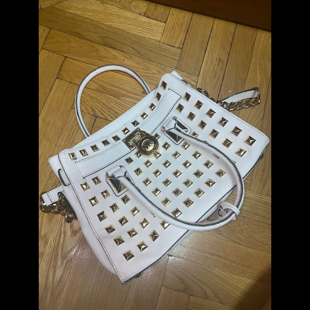 Michael Kors white studded bag