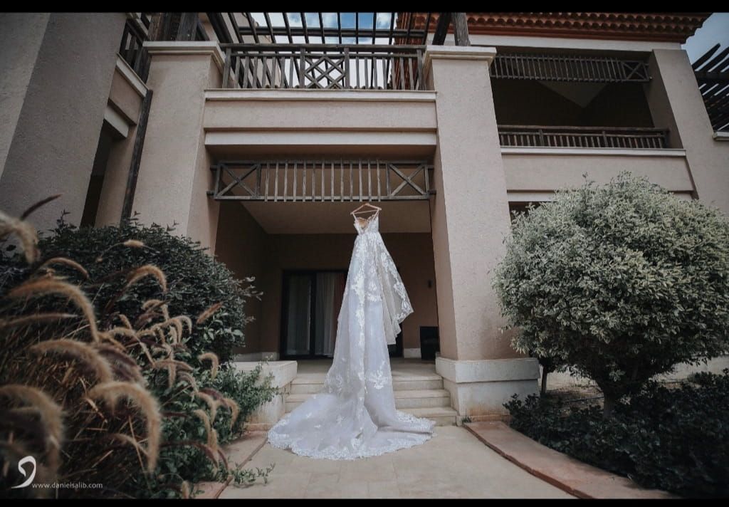 Ahmed El Akkad Wedding Dress with long veil