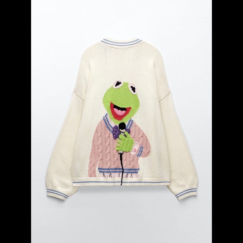 Zara oversized muppets disney knit cardigan