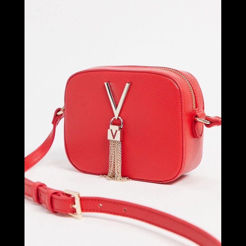 Red Mario Valentino camera bag