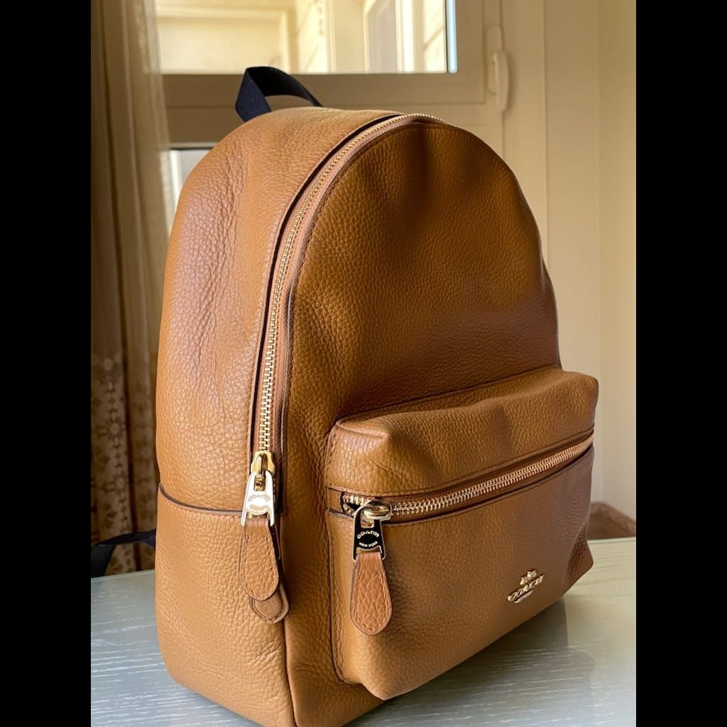 Coach Camel Charlie backpack- like new with dust bag