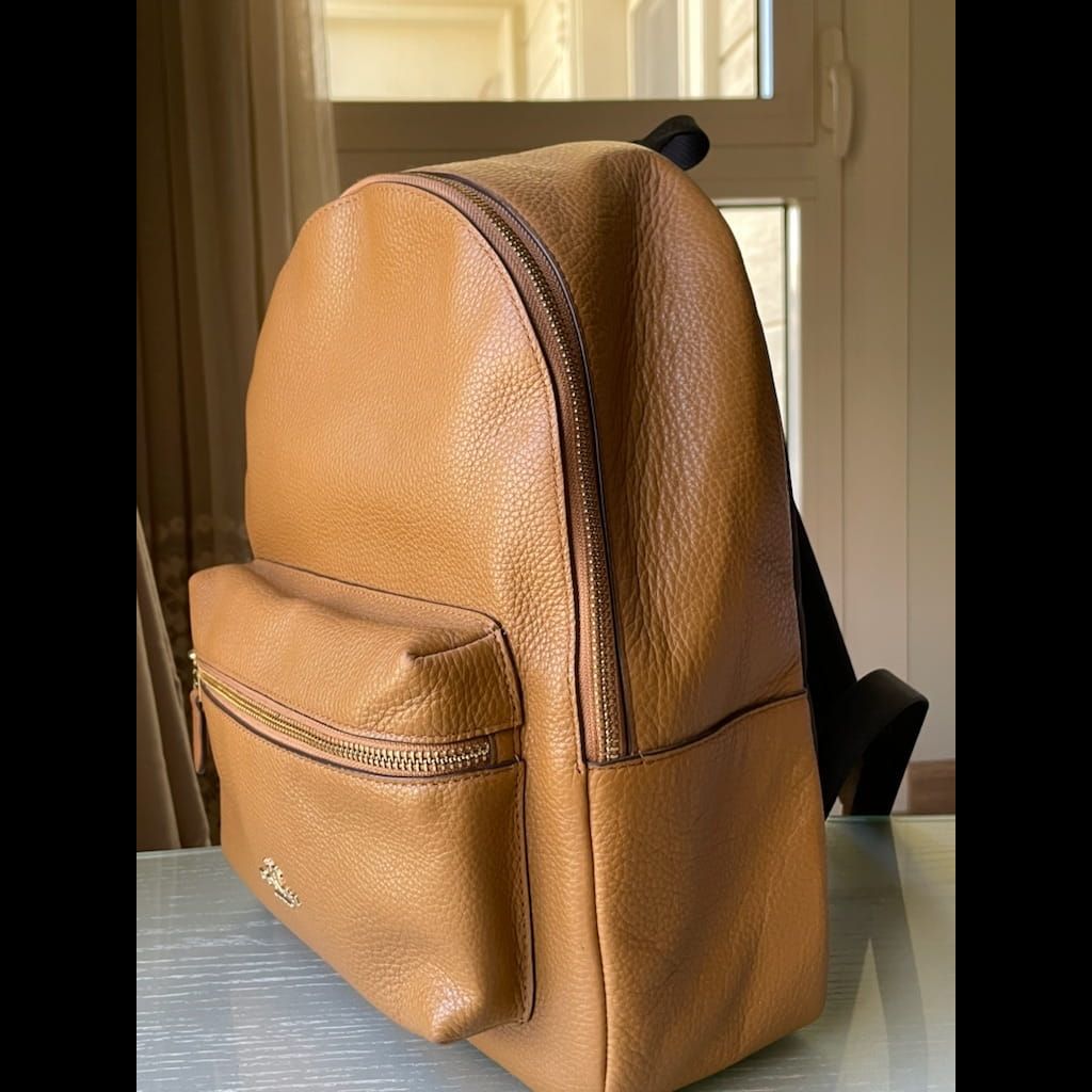 Coach Camel Charlie backpack- like new with dust bag