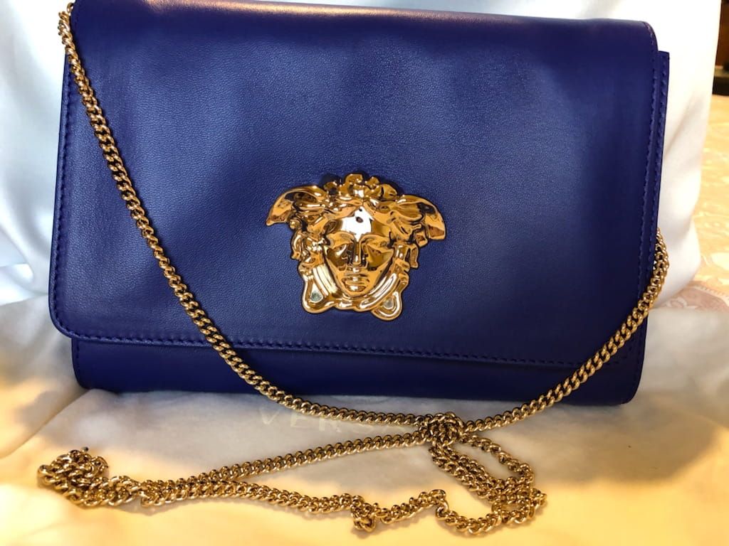 Versace cobalt blue bag