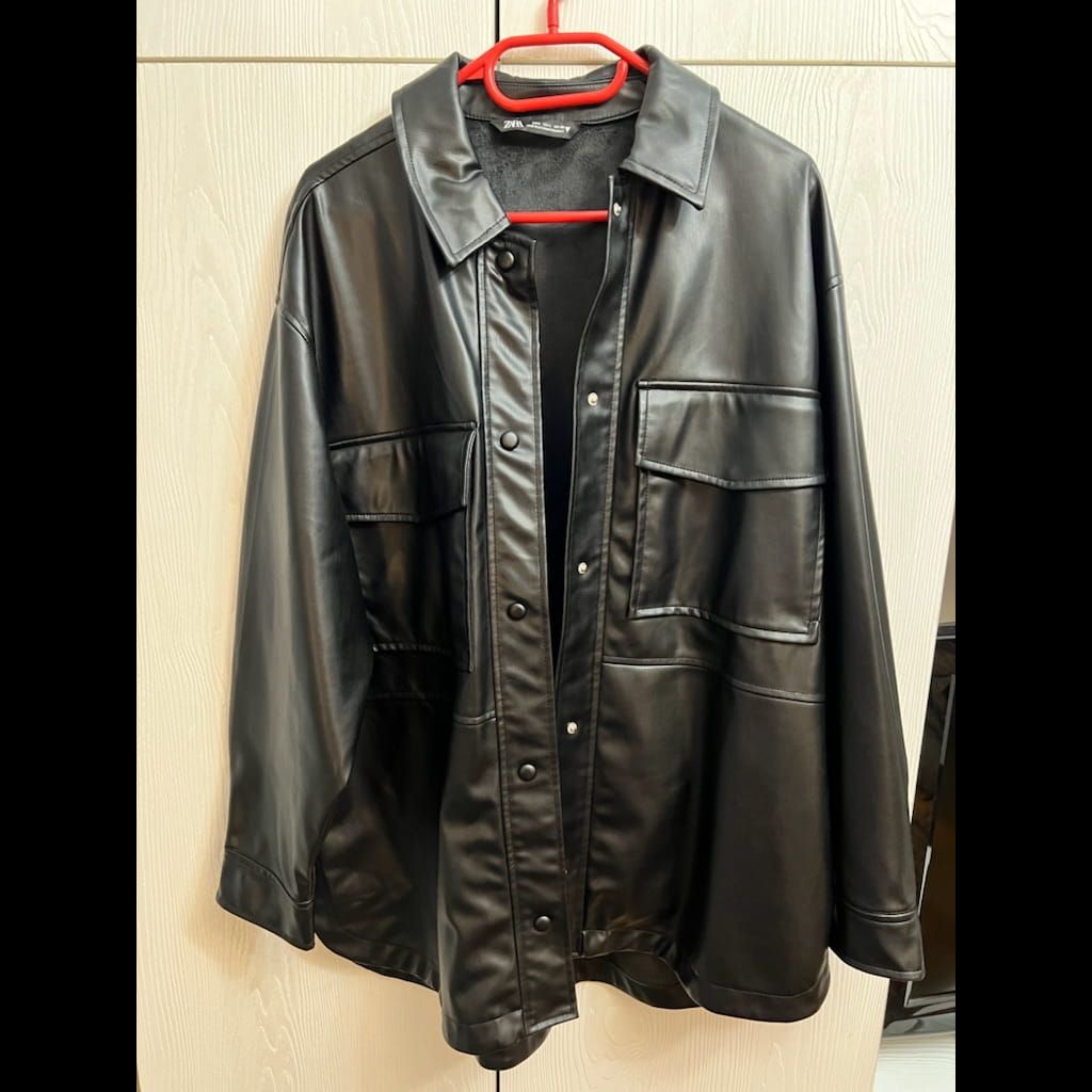 Zara Faux Leather Overshirt / Large