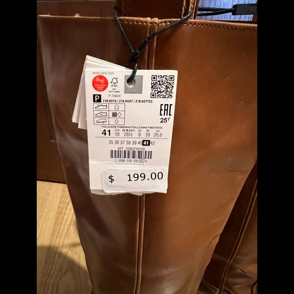 Zara geniune leather knee high boot