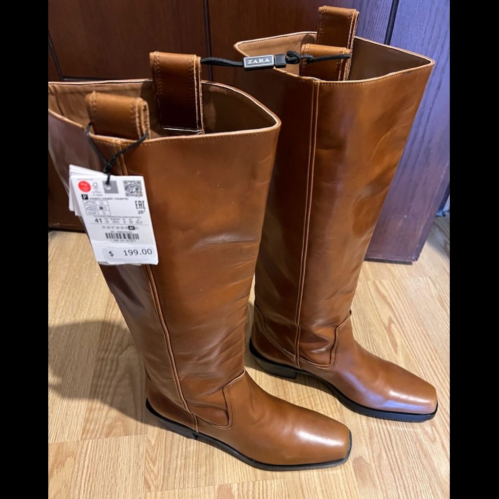 Zara geniune leather knee high boot