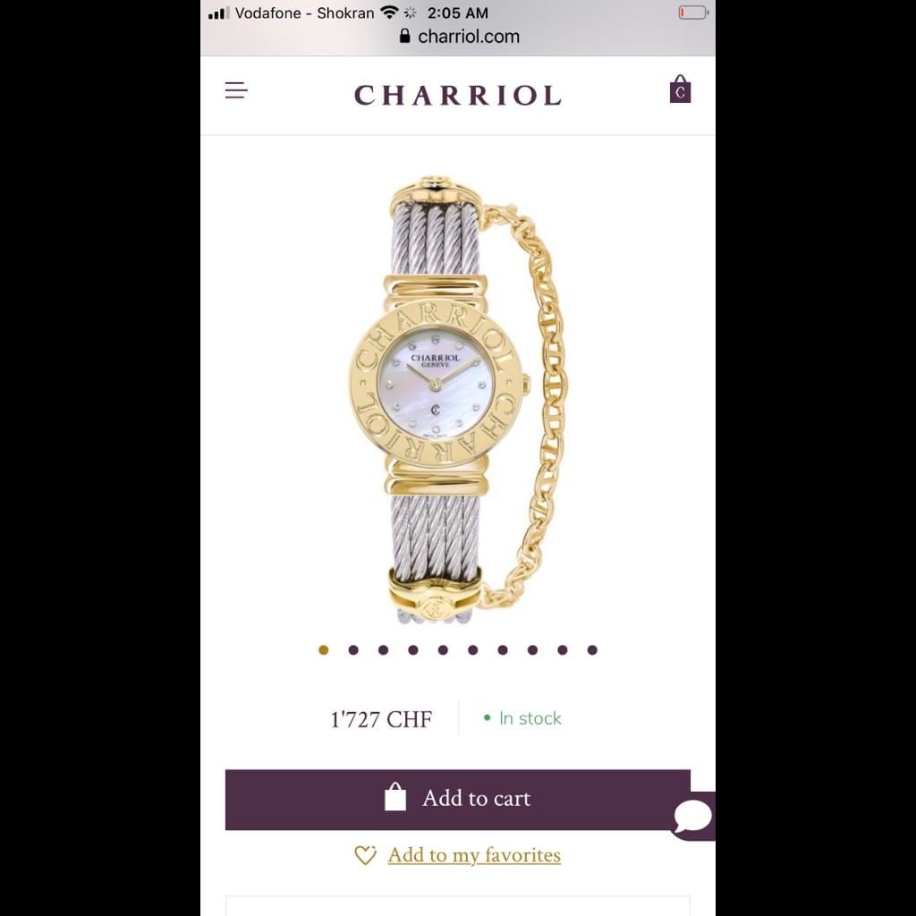 Charriol st. tropes round with diamonds for ladies