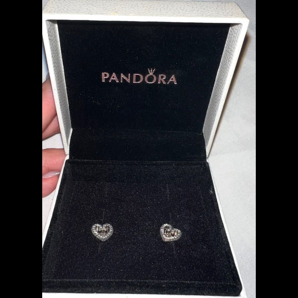 Pandora Heart Stud Silver Earring