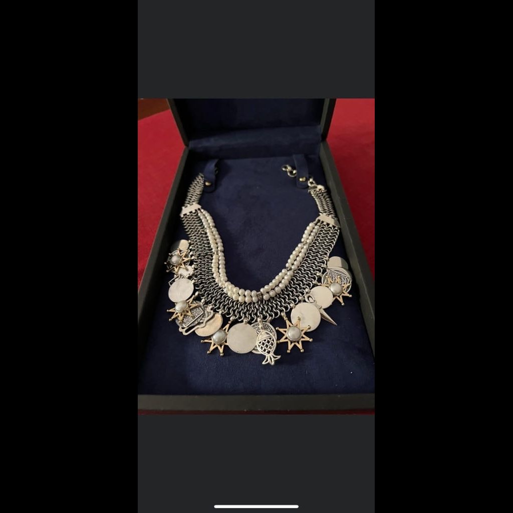 Azza Fahmy gold and silver necklace