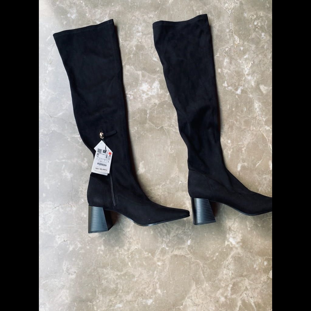 Over the knee faux suede boots