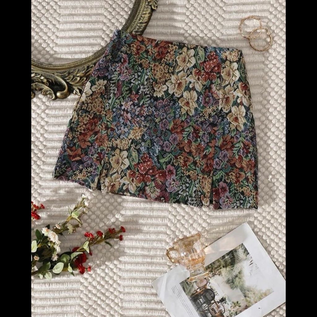 Shein floral skirt