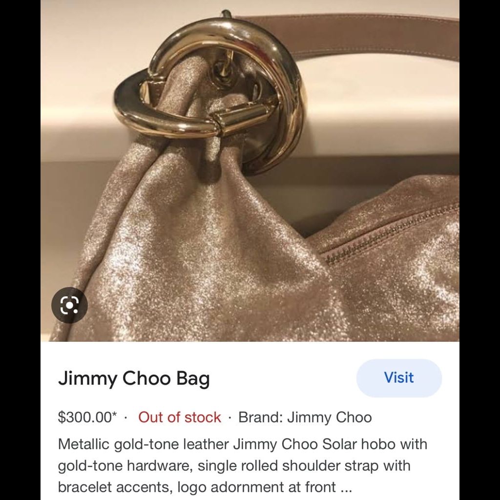 Jimmy Choo gold tote bag
