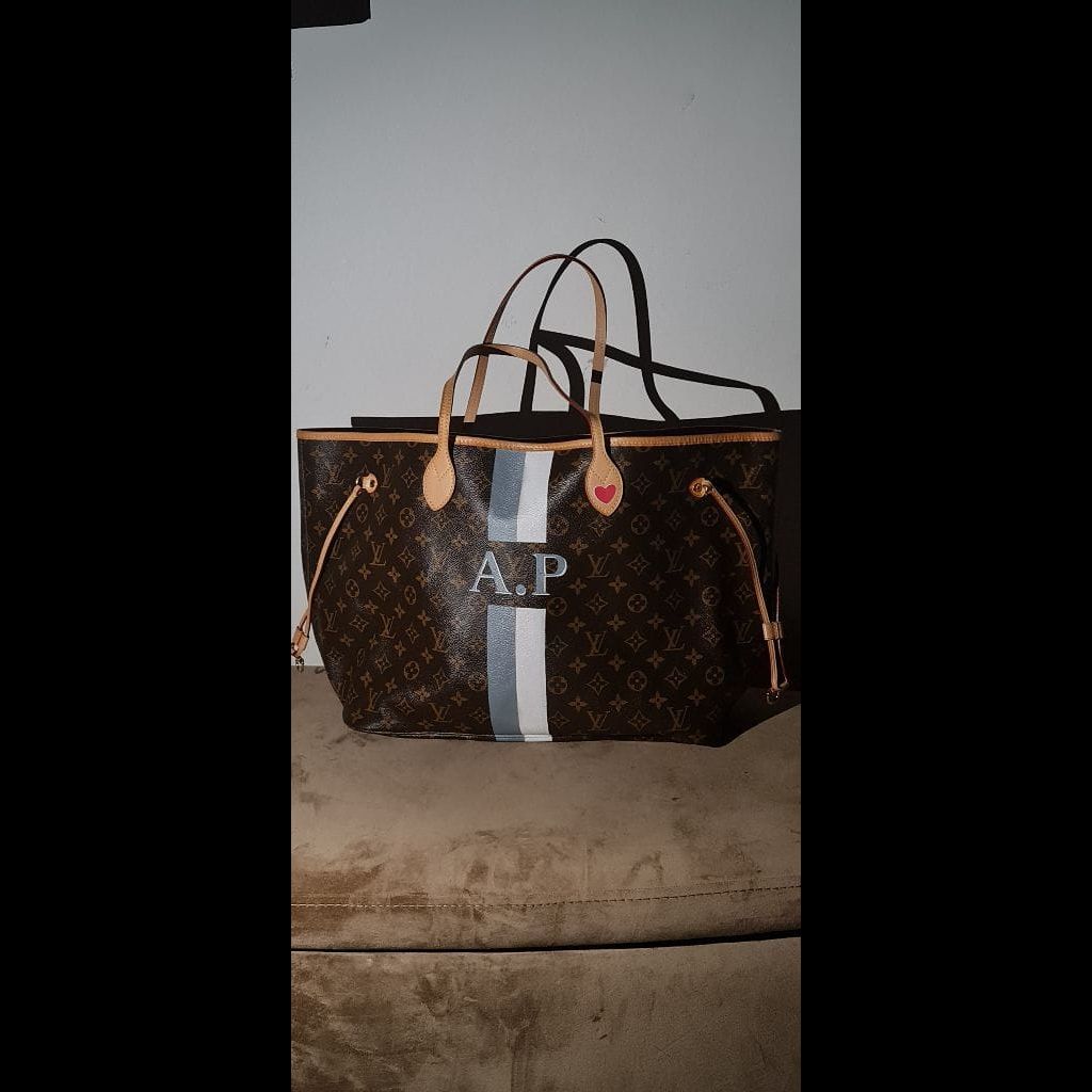 Louis vuittion neverfull large monogram personalized