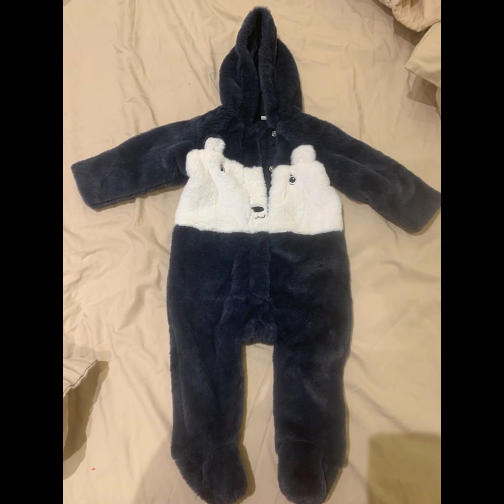 Juniors Panda hooded coverall with long sleeves size