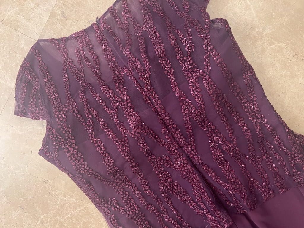 Elegant Burgundy sequin Long Dress