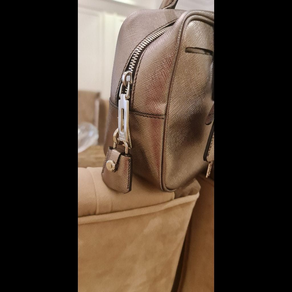 Prada top handed metallic bag