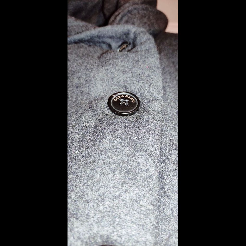 Zara grey cowl neck wool blend - hooded pea coat