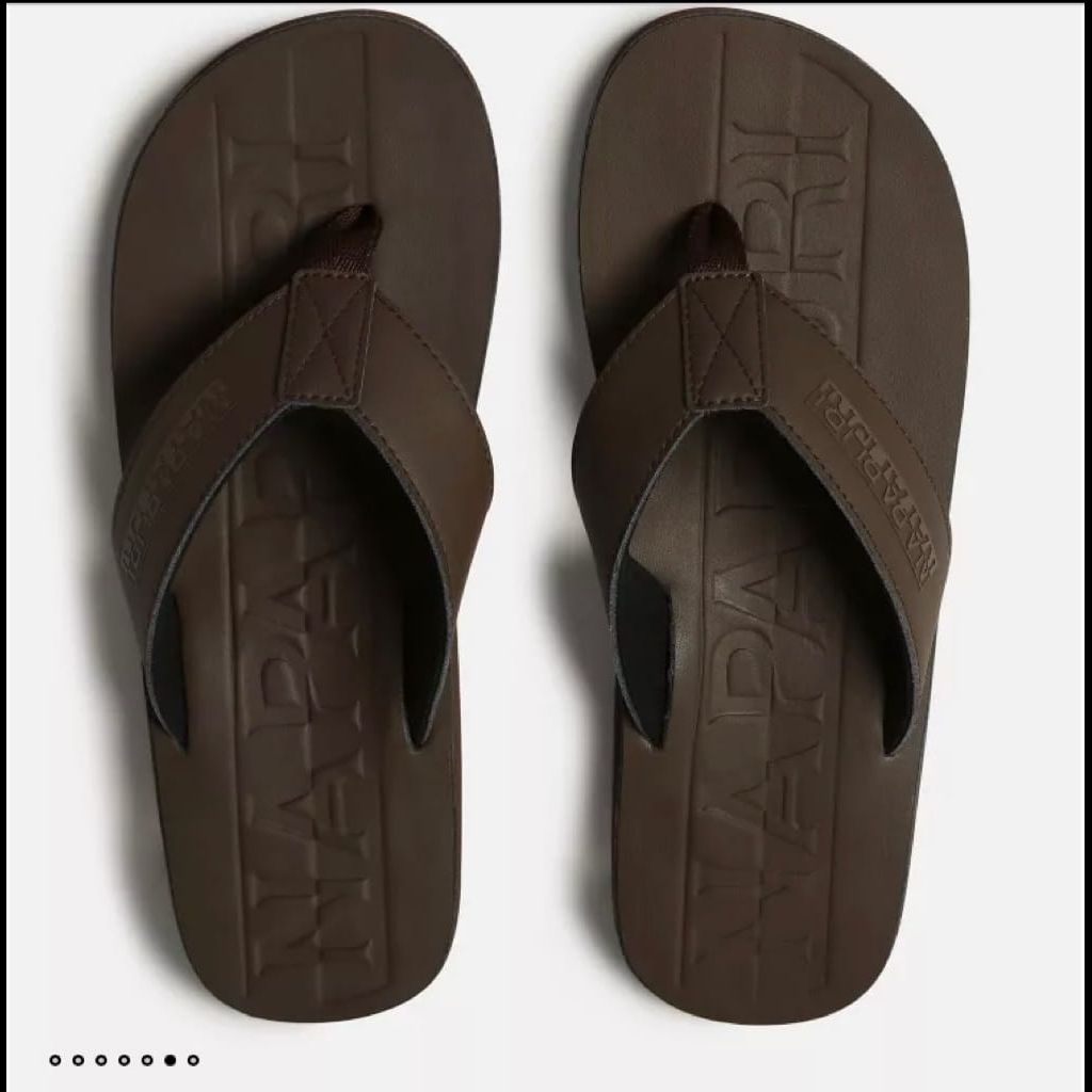 Napapijri Men Leather flip flops brand new