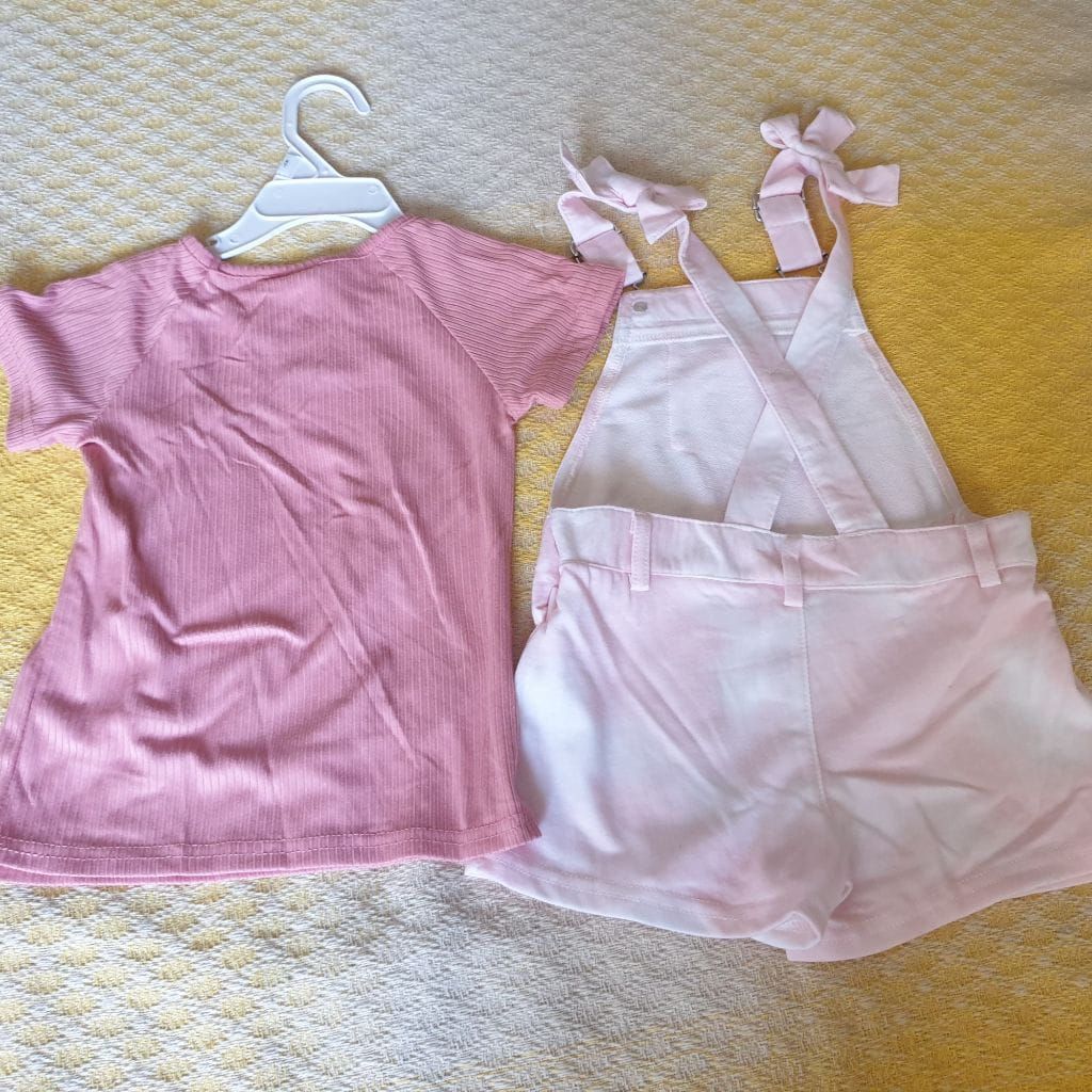 Disney Junior Girls Minnie Tshirt and Romper Tie Dye Set