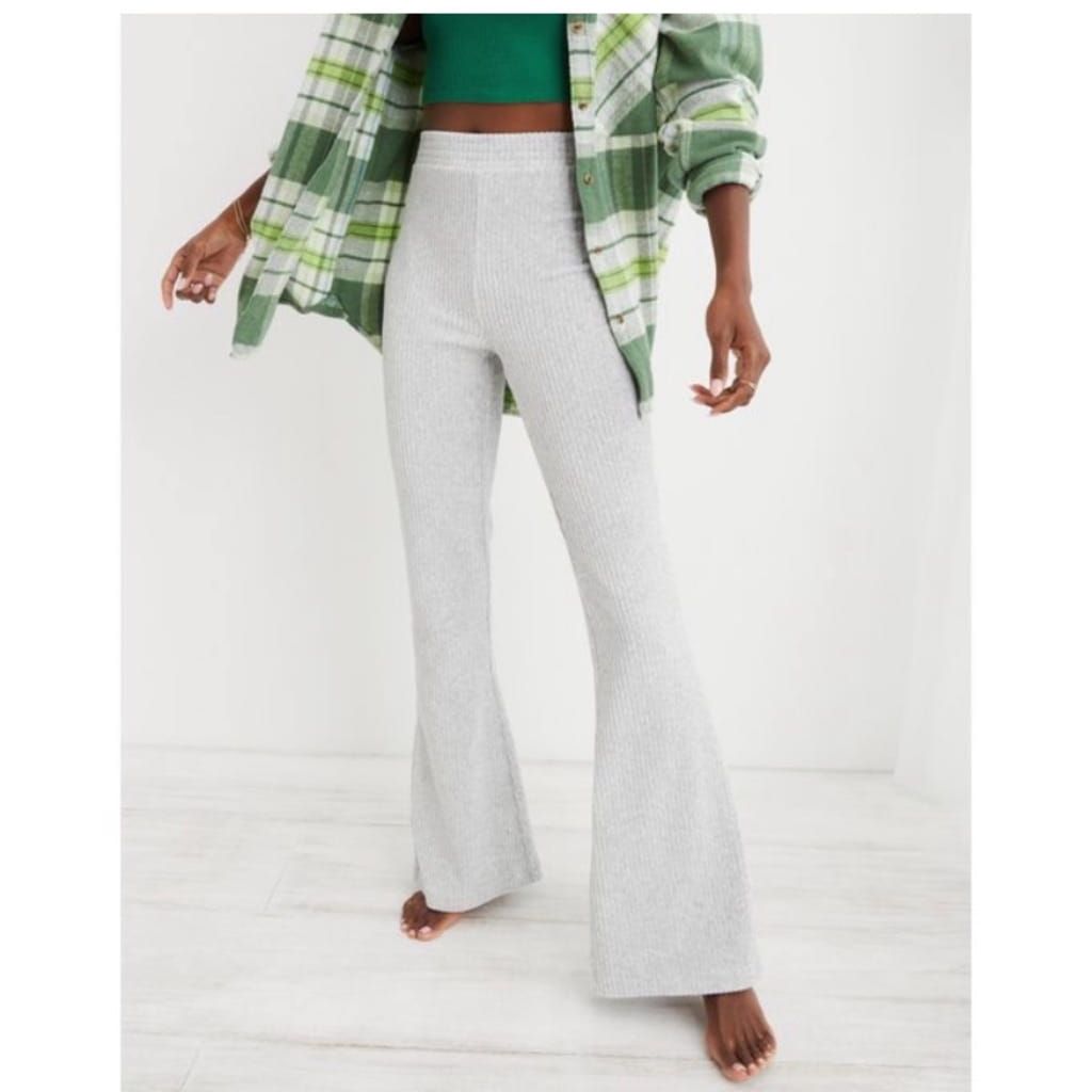 Aerie Groove on Velour high waisted flare pant