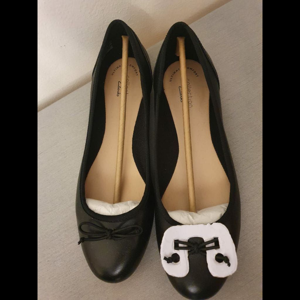 Clarks black Leather Ballet shoes
