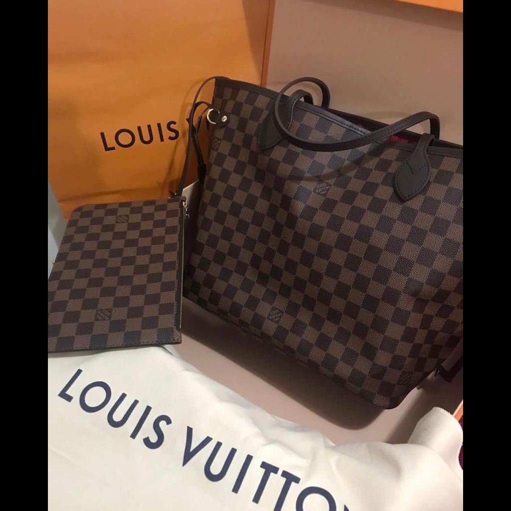 LV neverfull bag size MM complete inclusion with receipt