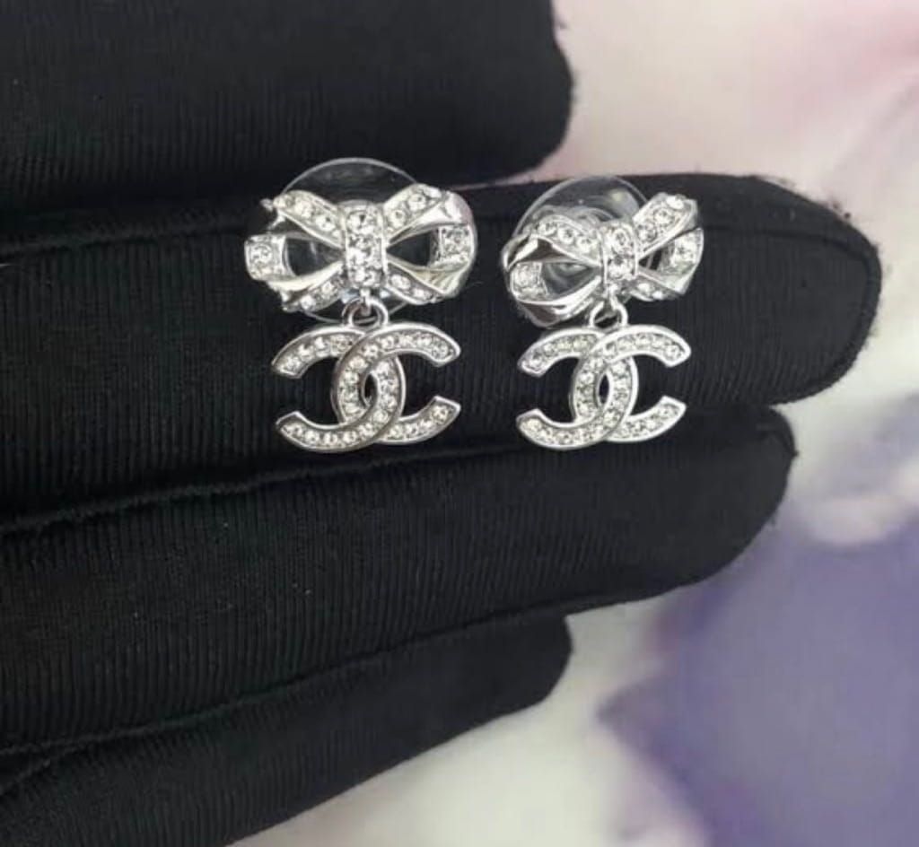 Chanel bow earrings
