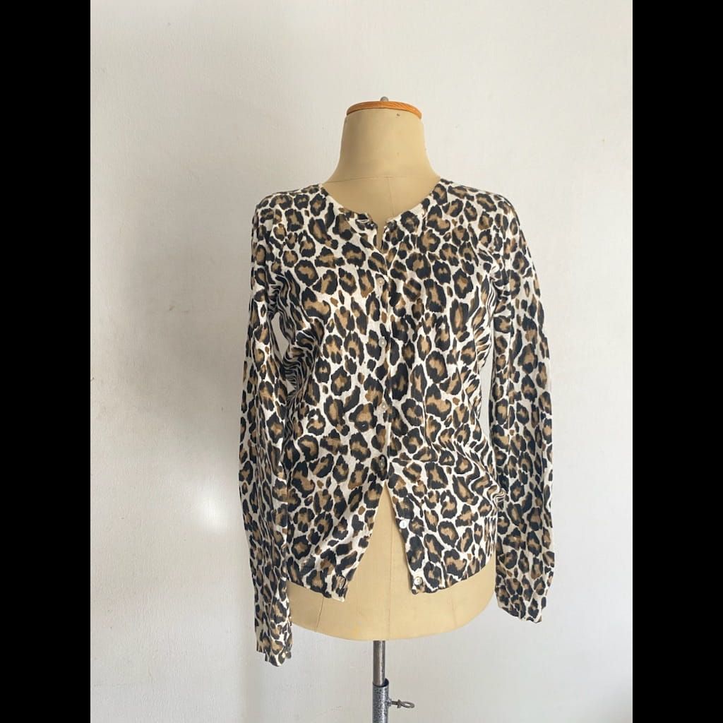New Mango leopard knit cardigan