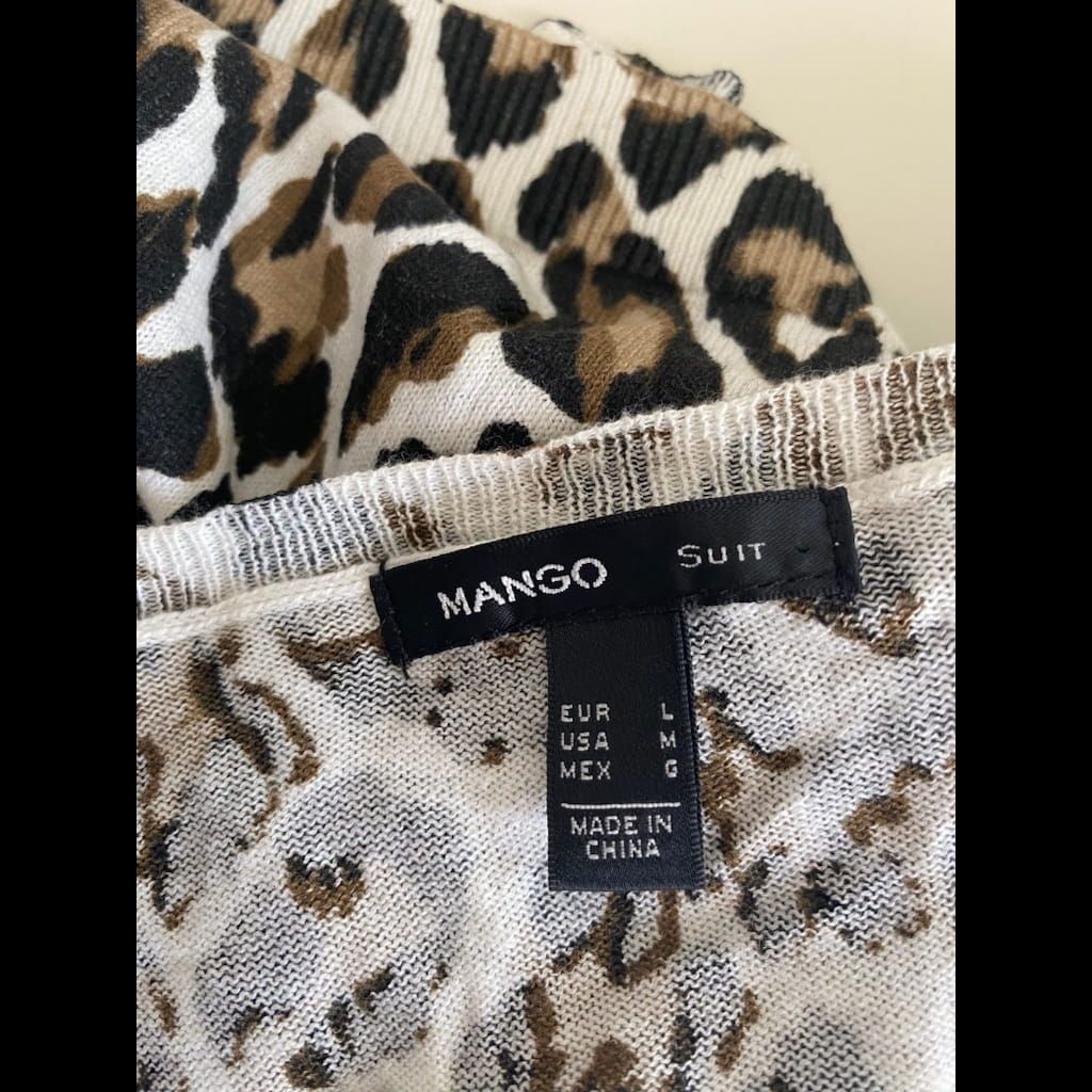 New Mango leopard knit cardigan