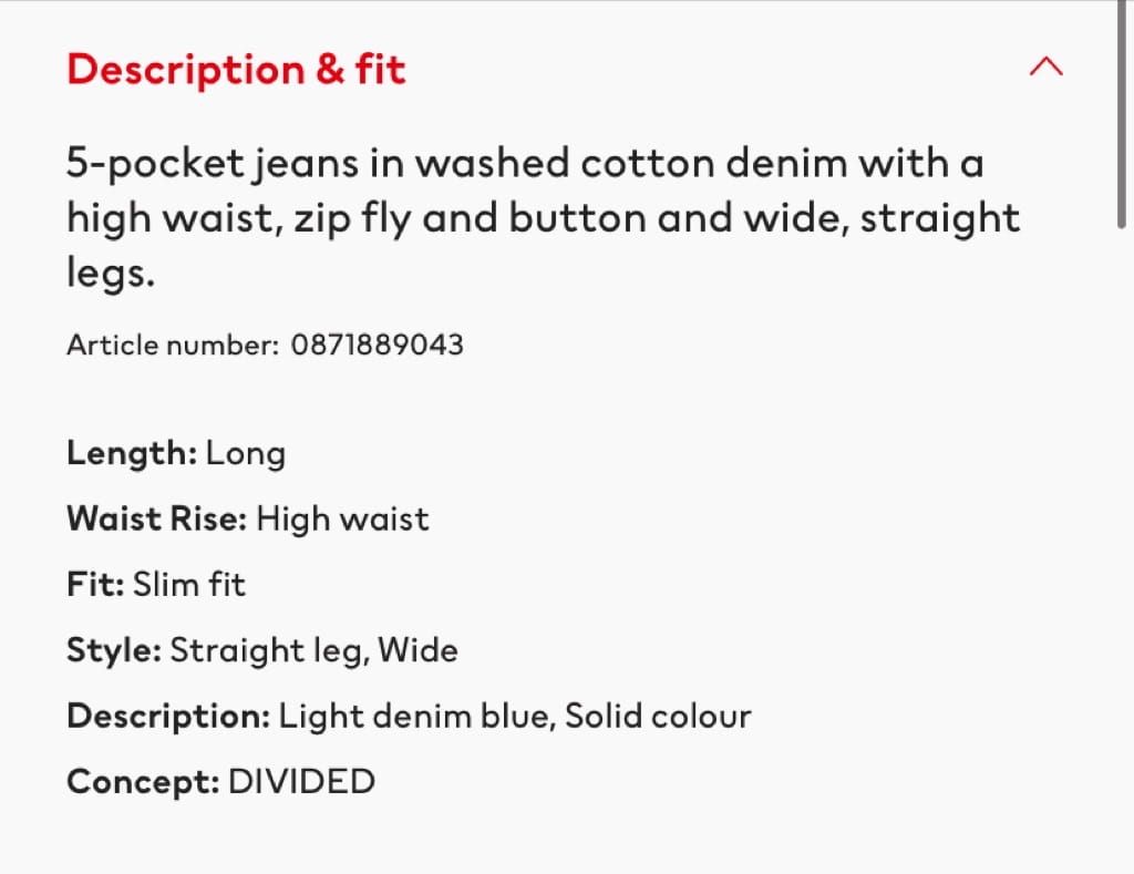H&m Wide High Jeans