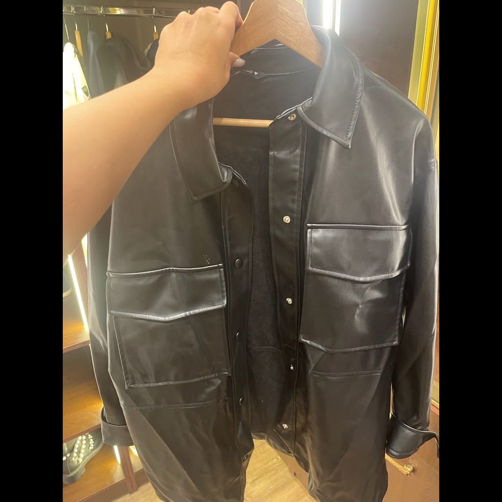 Zara oversize leather shirt