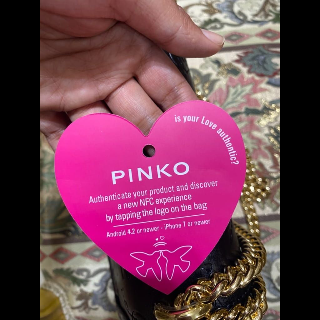 Pinko black love classic monogram shoulder bag