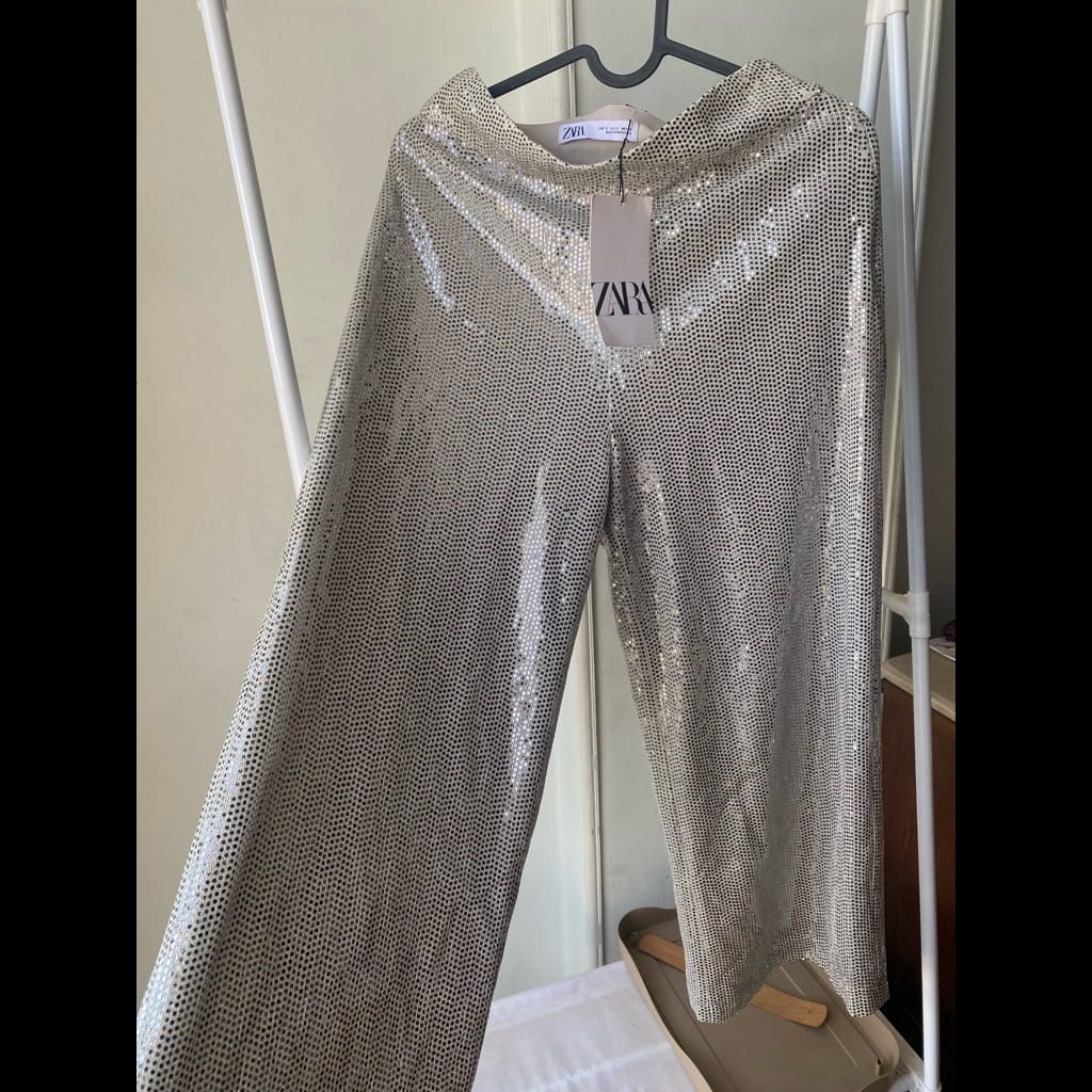 Zara Sequin culotte Pants