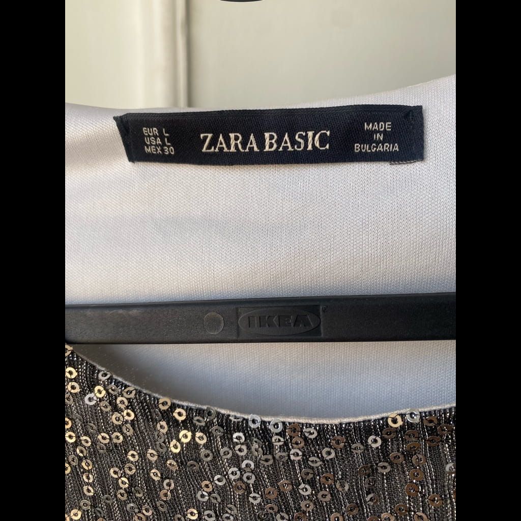 Zara Sequin long sleeve blouse