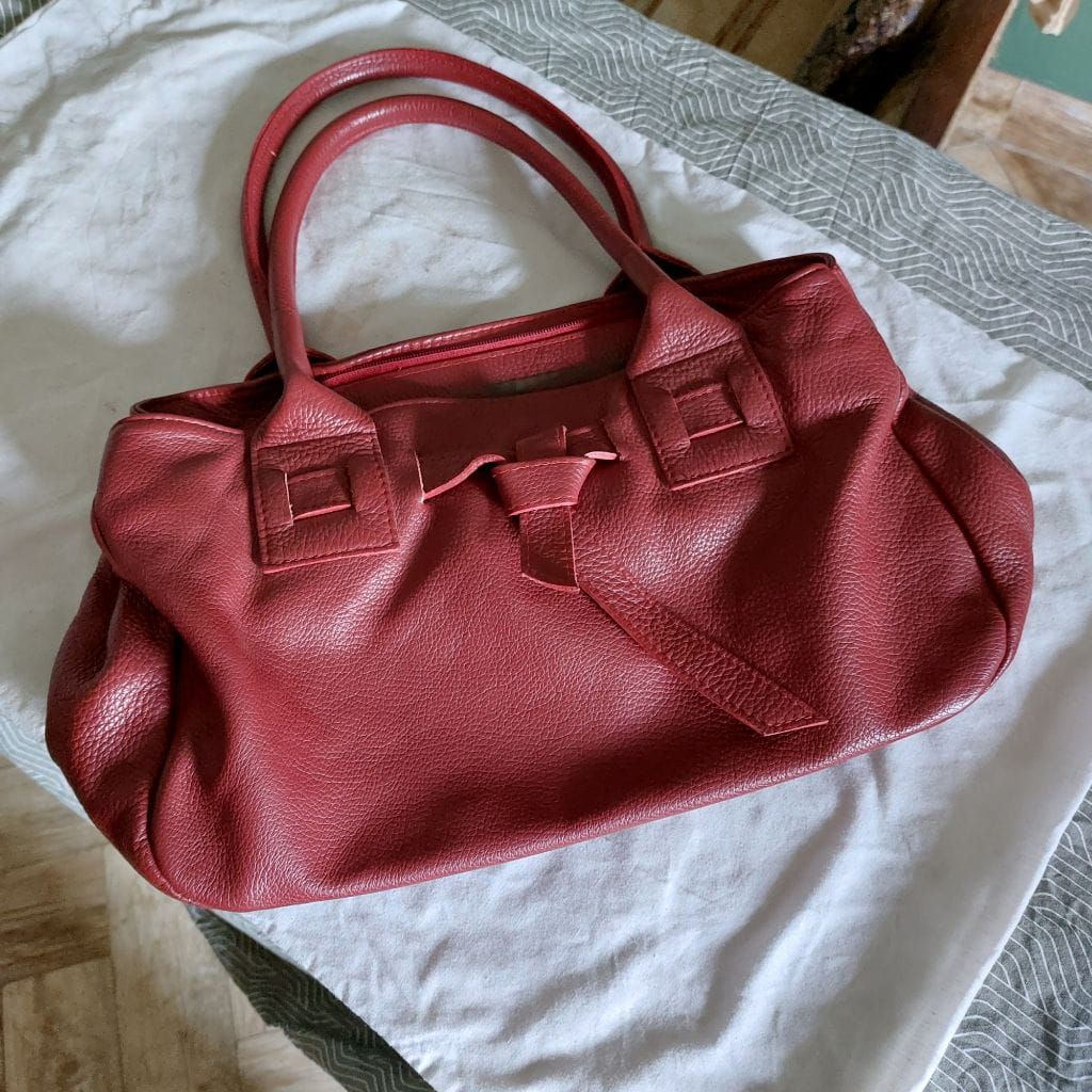 Burgundy leather bag