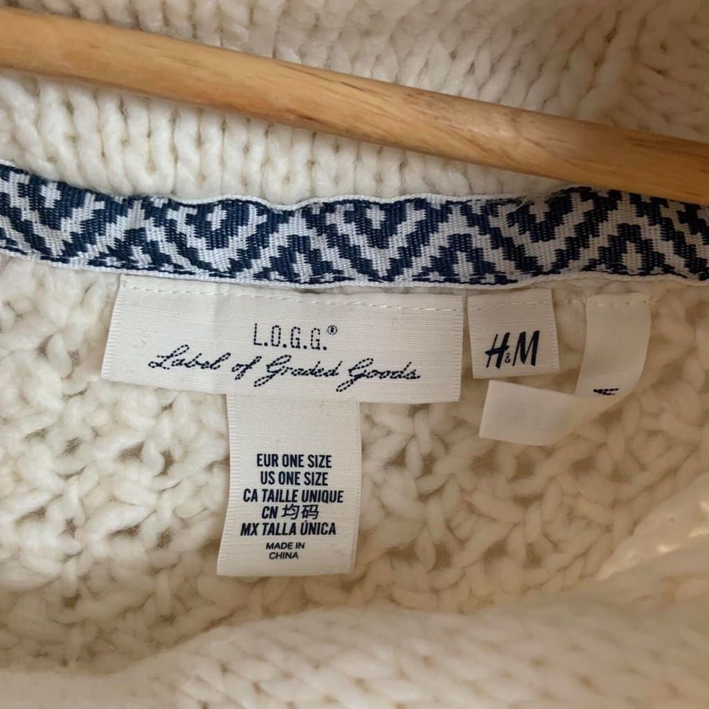 H&M L.O.G.G Knit Poncho, Wool blend