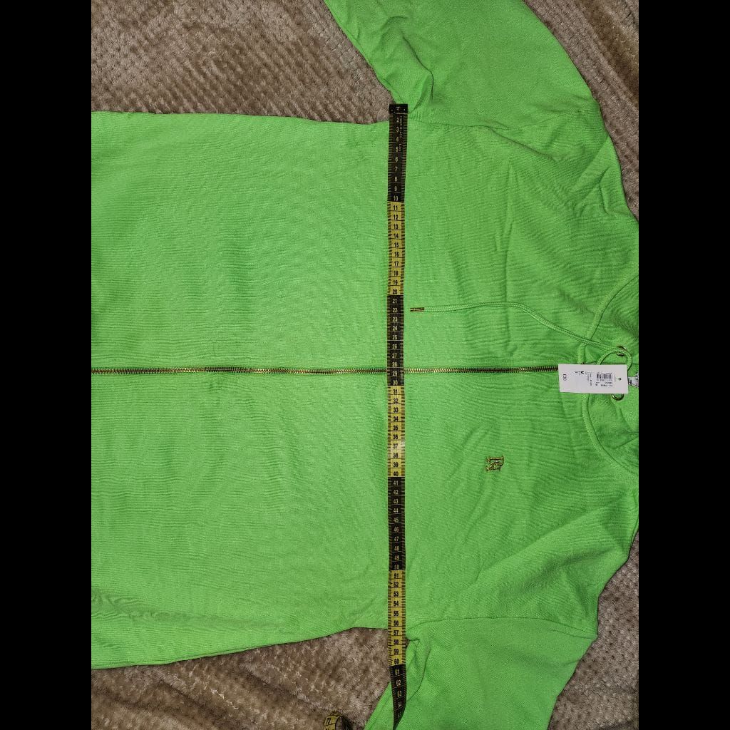 Green Zip up oversized Hoodie
