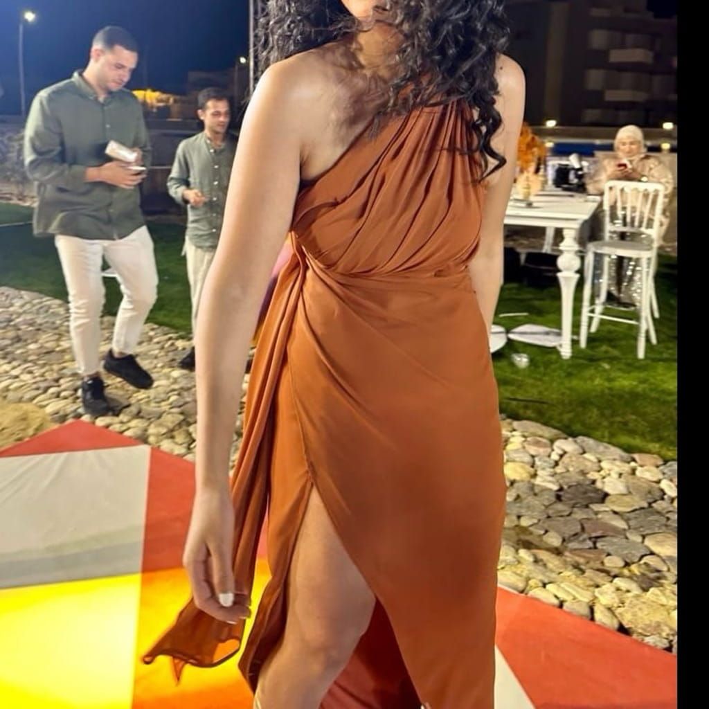 Orange One Shoulder dress