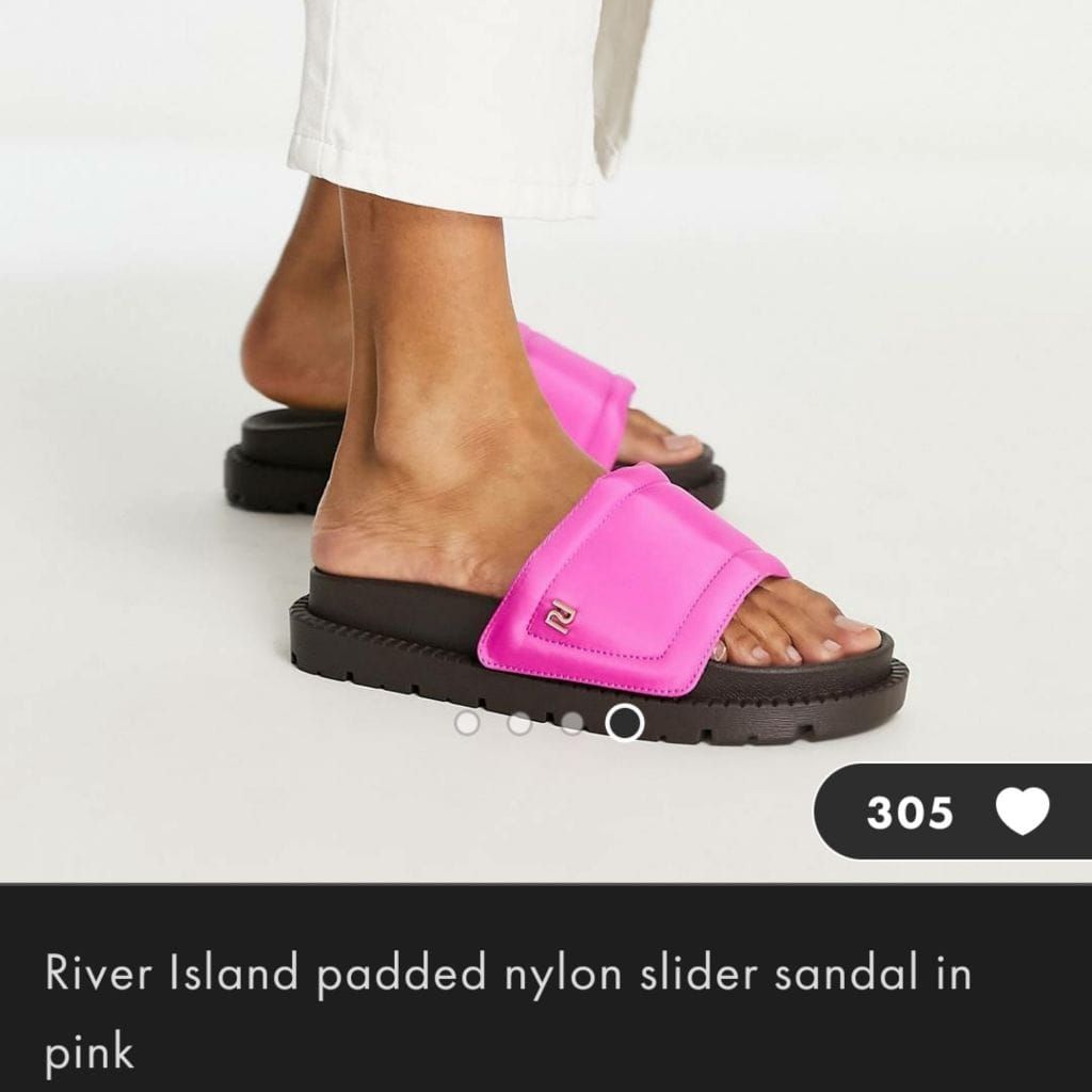 River Island Padded Nylon Slider Sandal