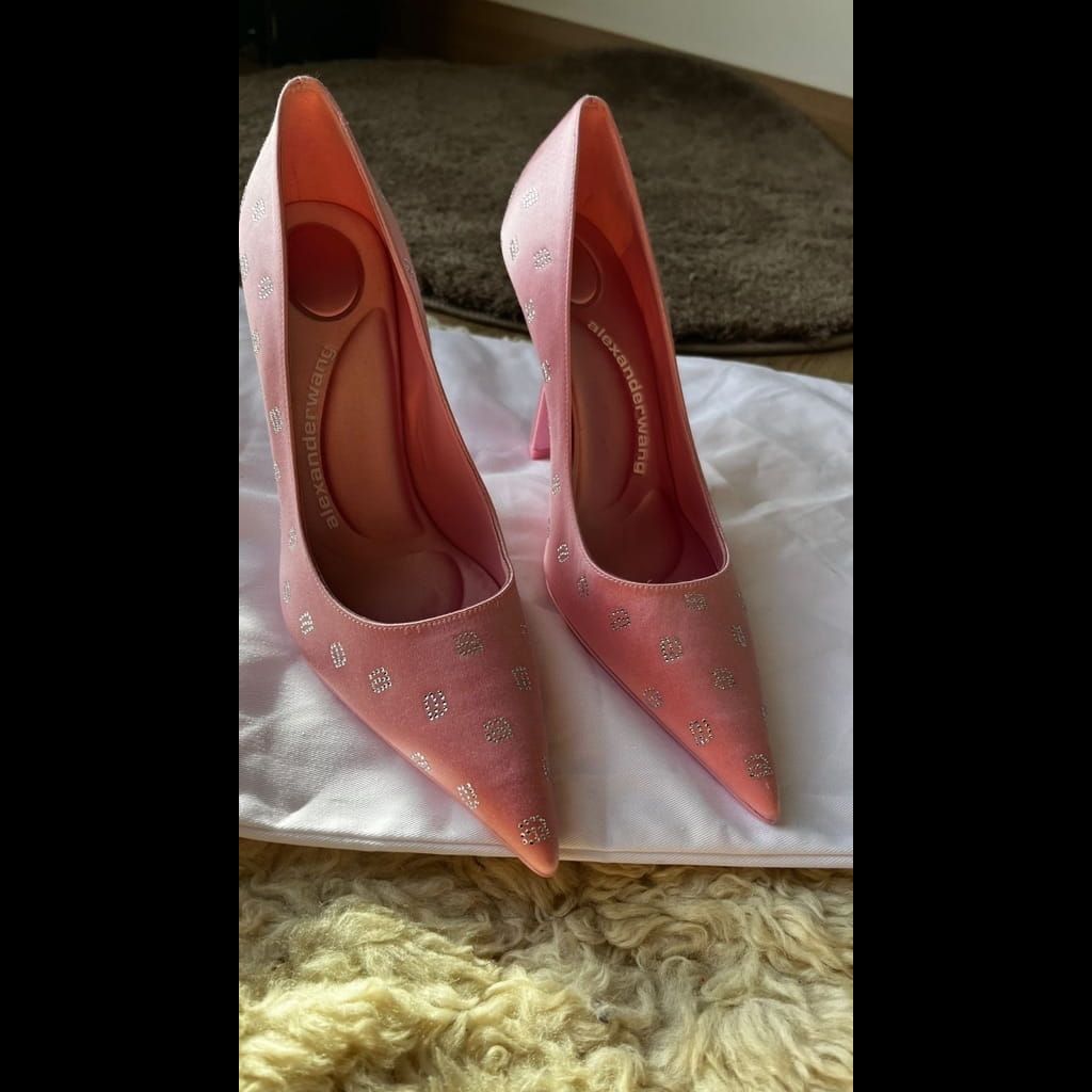 Alexander wang pink heel with rhinestones